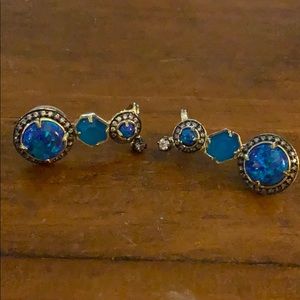 Blue Kendra Scott Ear Climber Earrings